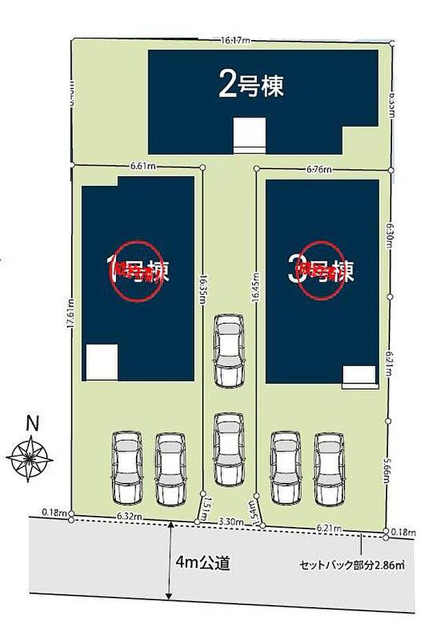 閑静な住宅地☆カースペースは2台分ご用意。空いたスペースは駐輪場としてもお使いいただけます◎