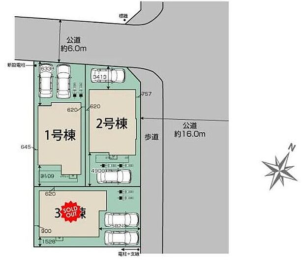 閑静な住宅地☆カースペースは2台分ご用意。空いたスペースは駐輪場としてもお使いいただけます◎