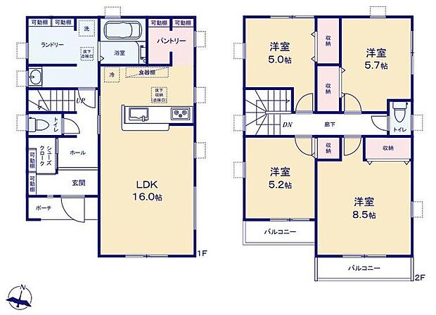 (4号棟)、4LDK、土地面積139.36m2、建物面積105.99m2