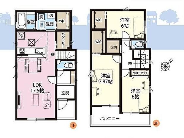 (1号棟)、価格3299万円、3LDK、土地面積106.65m2、建物面積99.36m2 