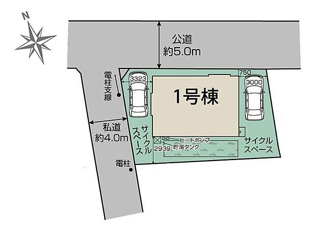 閑静な住宅地☆カースペースは2台分ご用意。空いたスペースは駐輪場としてもお使いいただけます◎