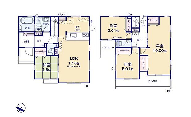 (1号棟)、4LDK、土地面積164.34m2、建物面積103.92m2