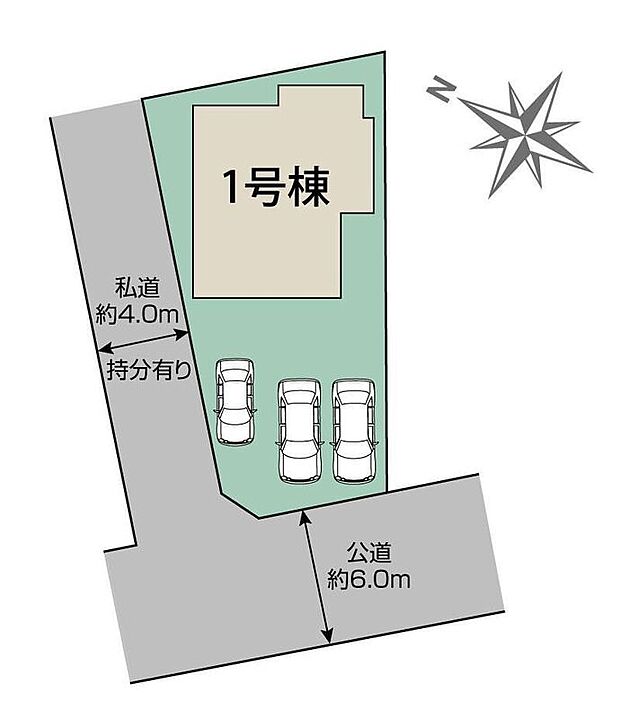 閑静な住宅地☆カースペースは3台分ご用意。空いたスペースは駐輪場としてもお使いいただけます◎