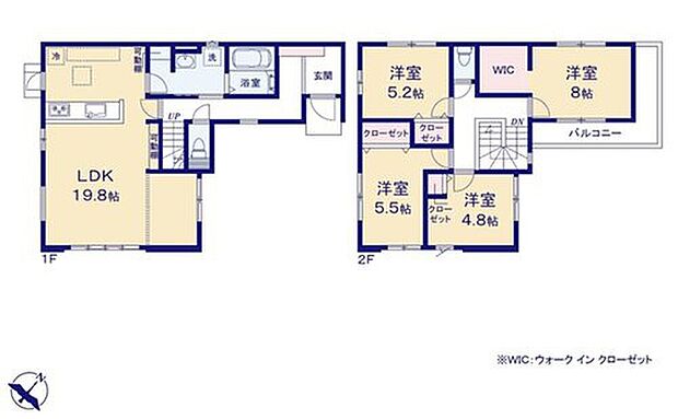 (1号棟)、価格5148万円、4LDK、土地面積110.4m2、建物面積105.27m2

