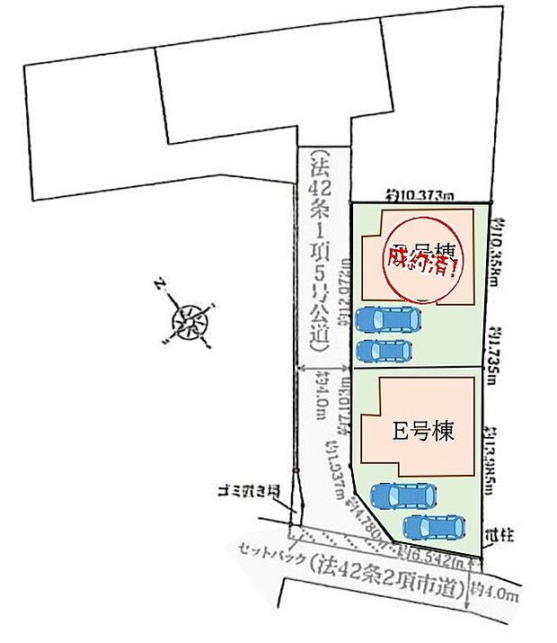 閑静な住宅地☆カースペースは2台分ご用意。空いたスペースは駐輪場としてもお使いいただけます◎