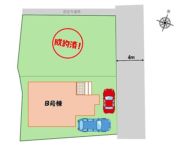 閑静な住宅地☆カースペース2台ご用意♪空いたスペースは駐輪場としてもお使いいただけます◎