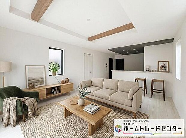 ◆リビングを温かく居心地の良い空間にしてくれる木目調の柔らかな風合い。休日はご家族みんなの癒しや憩いの場となってくれます♪
※本家具はCGとなります