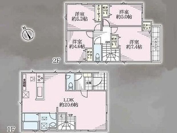 【4LDK】クレアスタウン 久喜市上町 全7棟 2号棟
南向きリビング20帖超え☆4LDK間取りプランです。
家族が自然と顔を合わせる、リビングイン階段を採用。コミュニケーションを育みます。全居室に収納付き。ご家族それぞれで衣類を管理できてとても便利です♪
