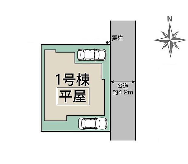 【全体区画図】閑静な住宅地☆カースペースは2台分ご用意。空いたスペースは駐輪場としてもお使いいただけます◎