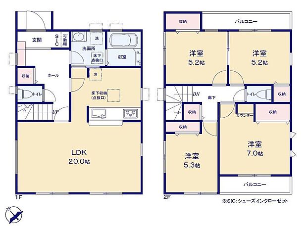 【4LDK】●家族とのつながりを意識した見通しのいいリビングは会話が弾んでみんなを笑顔にします！
●効率的でストレスのない家事動線。水回りが集中しており、移動がスムーズです♪
●SIC付きで玄関すっきり♪