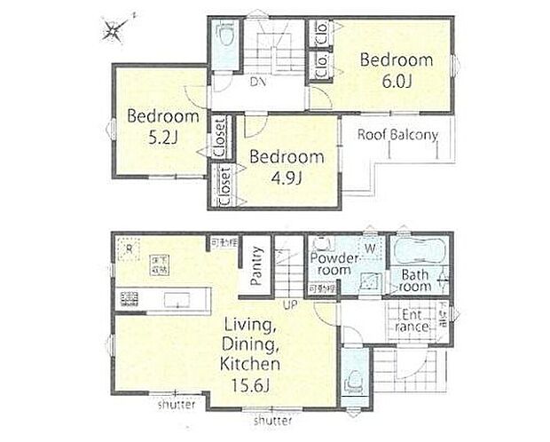 【3LDK】●リビング階段ですので自然と家族の集まる憩いの空間になります♪
●効率的でストレスのない家事動線。水回りが集中しており、移動がスムーズです♪
●常備食のストックや家電の収納に役立つパントリー付♪