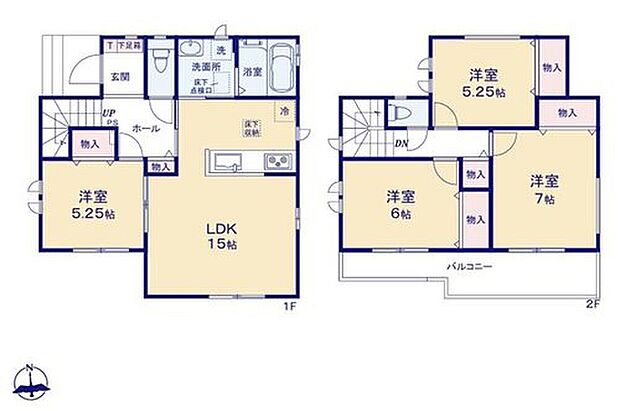 【4LDK】●家族とのつながりを意識した見通しのいいリビングは会話が弾んでみんなを笑顔にします！
●効率的でストレスのない家事動線。水回りが集中しており、移動がスムーズです♪
●全居室南向きで陽当たり良好♪