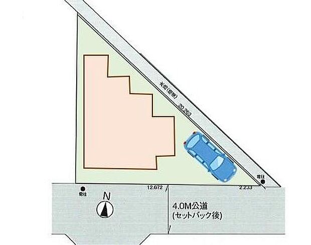 【区画図】閑静な住宅地☆南公道面で陽当たり良好♪