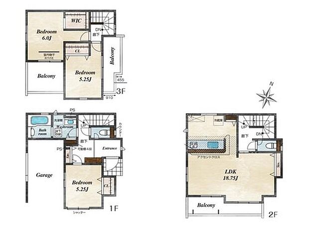 【3LDK】●洋服はもちろん、お子様との思い出もたっぷりしまえるWICを完備！
●広々18帖のLDK！対面キッチンからはLDK全体を見渡せます♪
●雨の日でも安心なビルドインガレージ！