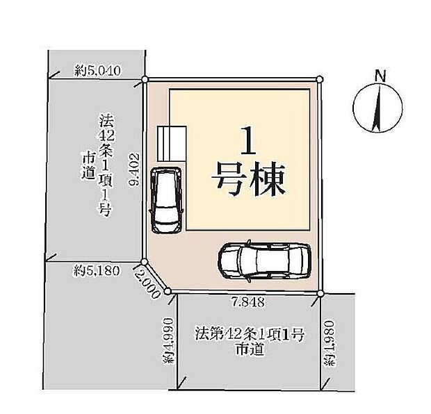 【全体区画図】閑静な住宅地☆カースペースは2台分ご用意。空いたスペースは駐輪場としてもお使いいただけます◎