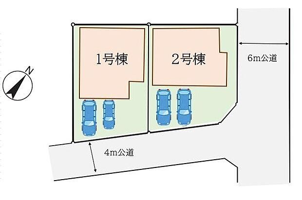 【全体区画図】閑静な住宅地☆駐車スペースは2台分♪