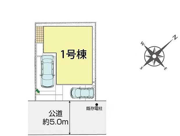 【全体区画図】閑静な住宅地☆カースペースは2台分ご用意。空いたスペースは駐輪場としてもお使いいただけます◎