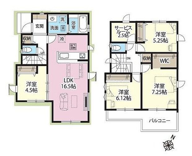 【4LDK】●収納や趣味のお部屋など多用途にご利用可能なサービスルーム付き♪
●主寝室にはウォークインクローゼットを完備！増えがちな衣類やバッグなどを効率よく収納できます！