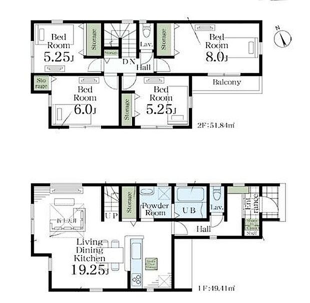【4LDK】●LDKは19帖超え♪家具レイアウトの幅も広がります♪
●ベビーカーやアウトドア用品も収納可能なシューズインクローク付き♪
●主寝室はゆとりの8帖洋室♪