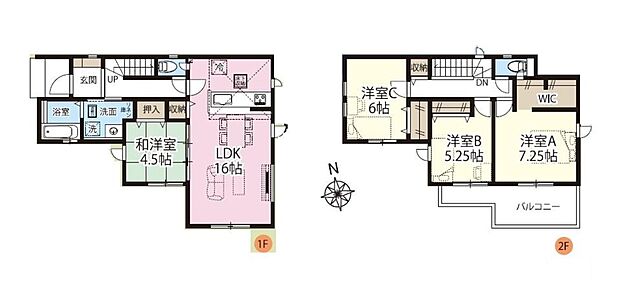 【4LDK】●玄関近くに洗面スペースを設けた新生活仕様にフィットできる住まい
●ウォークインクローゼットを完備！増えがちな衣類やバッグなどを効率よく収納できます！
●全居室南向きで陽当たり良好♪