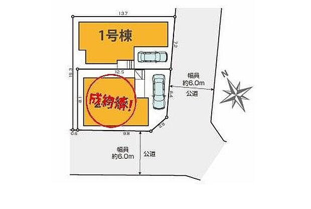 【区画図】閑静な住宅地☆駐車スペースは２台分♪