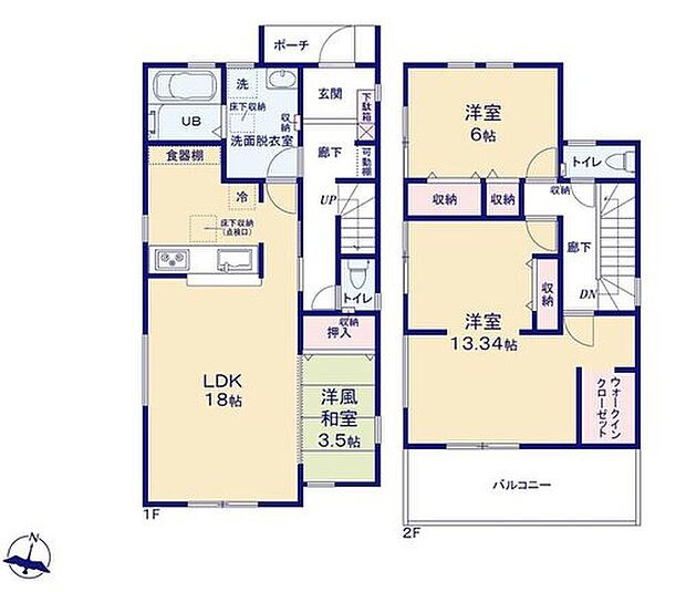 【4LDK】●効率的でストレスのない家事動線。水回りが集中しており、移動がスムーズです♪
●主寝室にはウォークインクローゼットを完備！増えがちな衣類やバッグなどを効率よく収納できます！