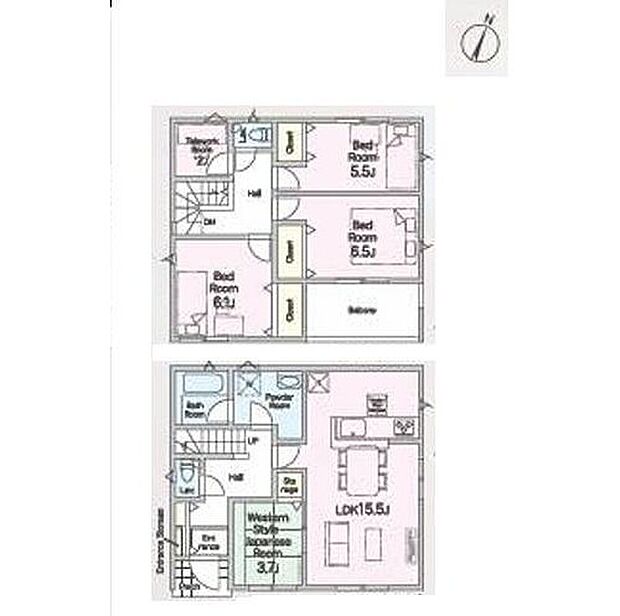 【4LDK】●リビング横の和洋室はちょっとした休憩スペースにピッタリ♪
●多用途にご利用可能なテレワークルームを完備♪
●雨の日も安心なインナーバルコニー♪