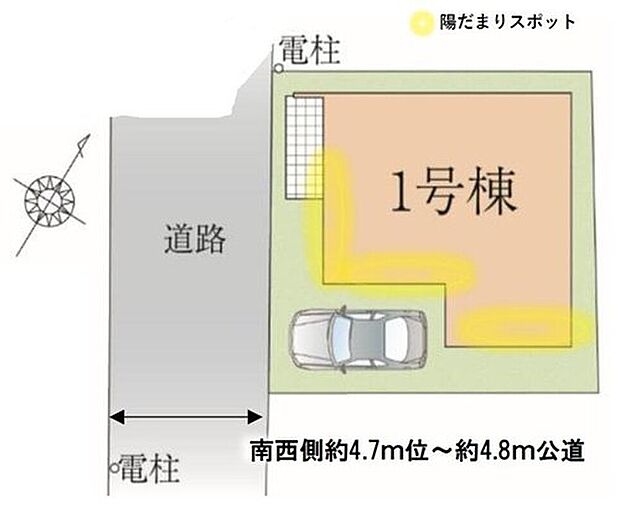 【全体区画図】閑静な住宅地☆カースペースあります。空いたスペースは駐輪場としてもお使いいただけます◎
