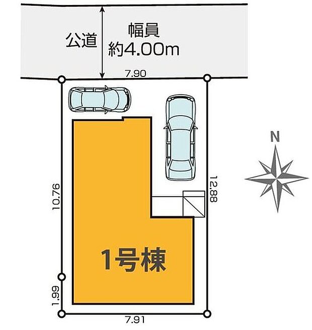 【全体区画図】閑静な住宅地☆カースペースは2台分ご用意。空いたスペースは駐輪場としてもお使いいただけます◎