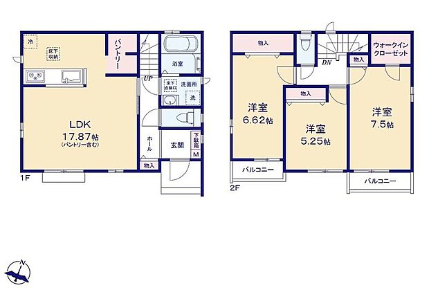 【3LDK】●家族とのつながりを意識した見通しのいいリビングは会話が弾んでみんなを笑顔にします！●常備食のストックや家電の収納に役立つパントリー付●南バルコニーで陽当たり良好♪