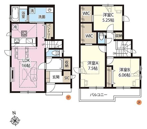 【3LDK】●SIC付きで玄関すっきり♪●常備食のストックや家電の収納に役立つパントリー付●効率的でストレスのない家事動線。水回りが集中しており、移動がスムーズです♪