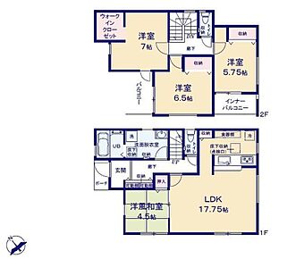 ●家族とのつながりを意識した見通しのいいリビングは会話が弾んでみんなを笑顔にします！●あると落ち着く『和室』付♪家事の休憩スペースやお子様のお昼寝スペースとしても活躍します♪ 