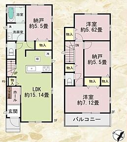●家族とのつながりを意識した見通しのいいリビング
●効率的でストレスのない家事動線。水回りが集中しており、移動がスムーズです♪
●リビング階段ですので自然と家族の集まる憩いの空間 