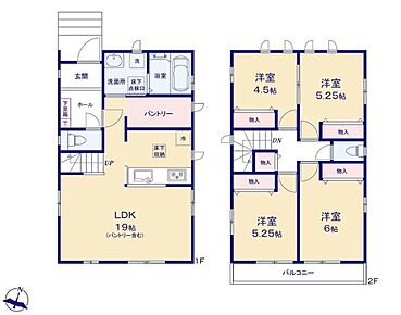 ●家族とのつながりを意識した見通しのいいリビング●効率的でストレスのない家事動線。水回りが集中しており、移動がスムーズです♪●常備食のストックや家電の収納に役立つパントリー付 
