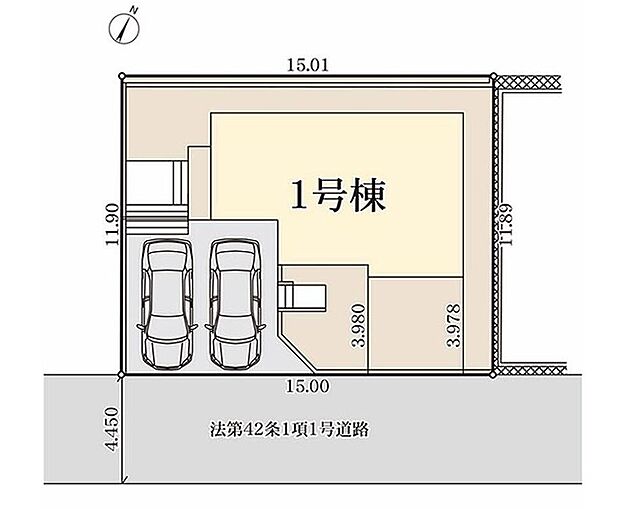 限定１棟　新築分譲住宅です！
南側４．５ｍ公道に面します。
穏やかな雰囲気漂う街並み、ゆったりお過ごしいただけます♪