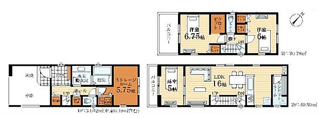 (1号棟)、価格5980万円、3LDK+S、土地面積66.19m2、建物面積111.78m2
