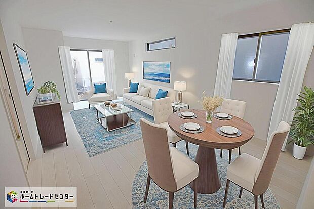 ☆　リビング　☆
現況の物件写真に、CG による画像処理を行っています。家具、家電、照明器具、小物、カーテン、その他のイメージはCG です。