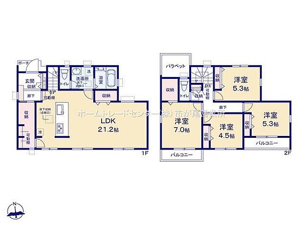 (1号棟)、価格1億780万円、4LDK、土地面積155.12m2、建物面積111.99m2
