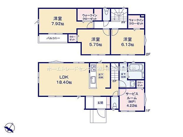 【3LDK+S】LDKは広々18.40帖、人気の対面式キッチン&リビングイン階段 採用☆
水回りを集約した機能的な家事動線☆
ウォークインクローゼット2か所にございます!