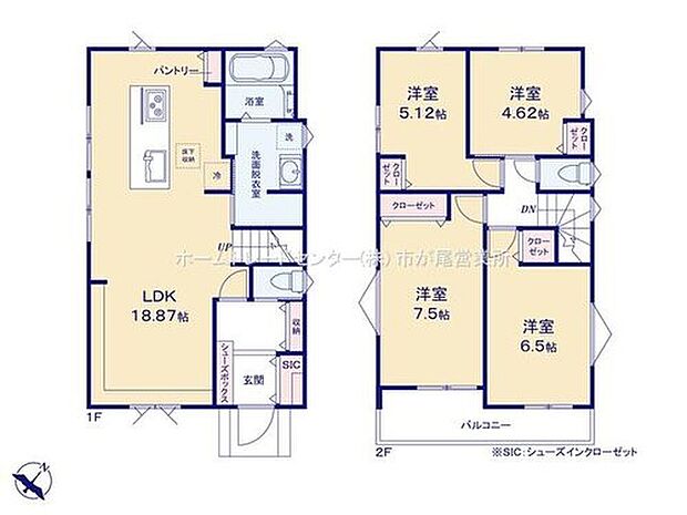 【4LDK】玄関シューズインクローゼット有☆
LDKは広々18.87帖、人気のアイランド風キッチン採用☆
水回りを集約、効率的な家事動線♪
全居室2面採光&収納完備!
2部屋より出入り可能、ワイドバルコニー☆