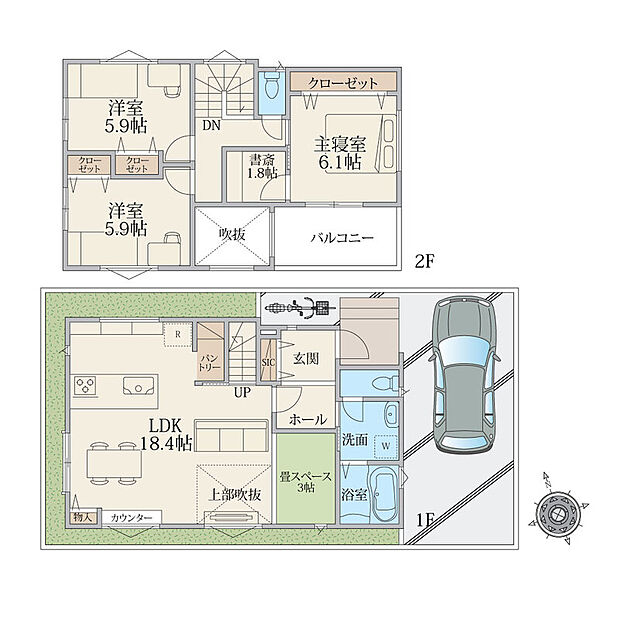 (区画5)、価格5380万円、3LDK、土地面積100.01m2、建物面積98.33m2