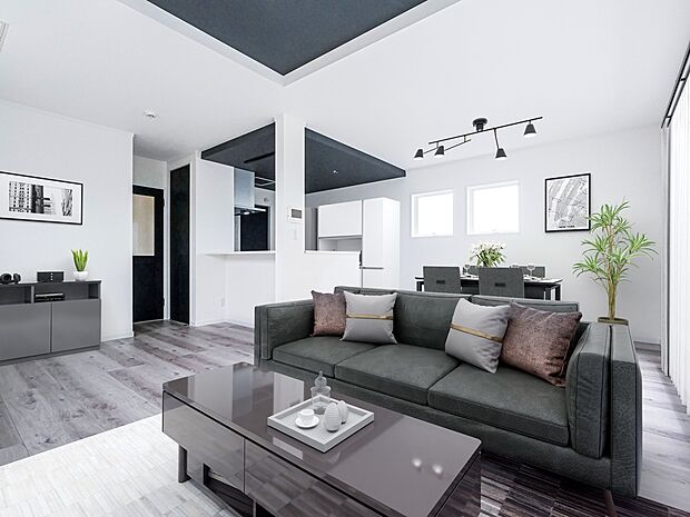 LDK (4号棟)　リビングダイニングの配置がしやすいプランです。※イメージの為実際と異なる場合があります。内容は号棟により異なります。家具はCG合成のためイメージです。