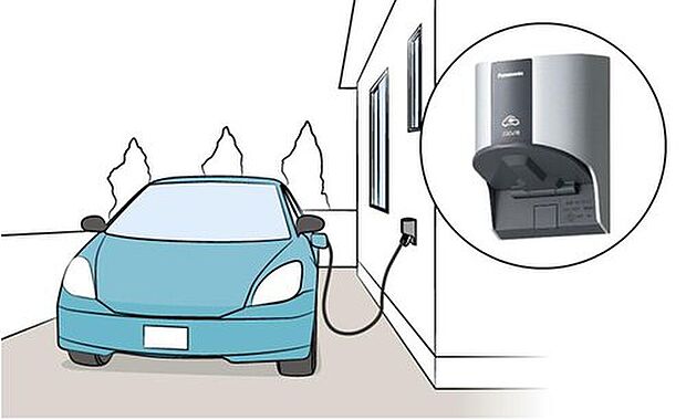 【EV・PHV充電コンセント】電気自動車(EV)・プラグインハイブリッド(PHV)車の充電コンセントも標準装備。電気がつなぐ、暮らしとクルマのよりよい明日へ。