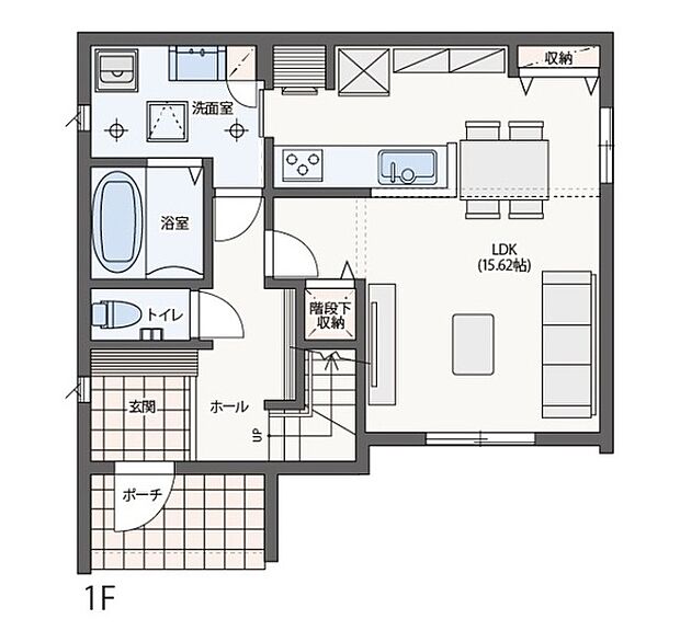 【3LDK+S】1F間取り図