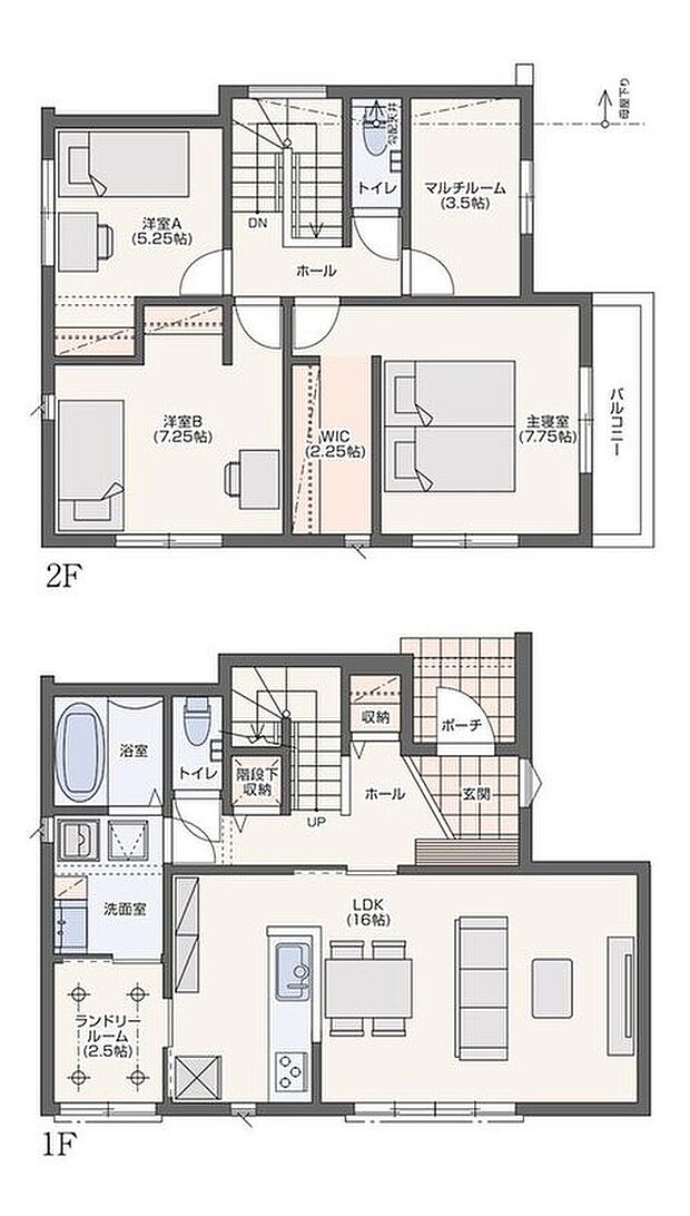 【3LDK+S】【2×6工法・おひさまエコキュート搭載】
回遊動線で、家事も暮らしもスムーズに。