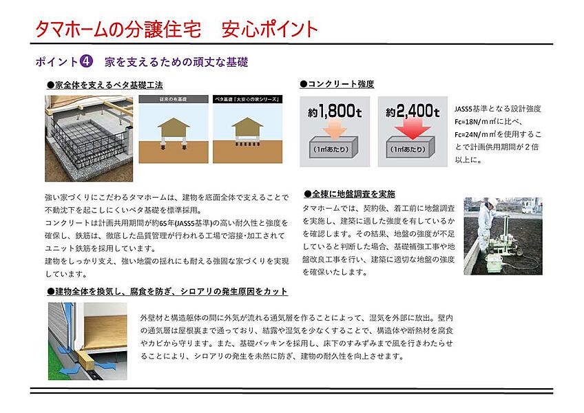 家を支えるための頑丈な基礎