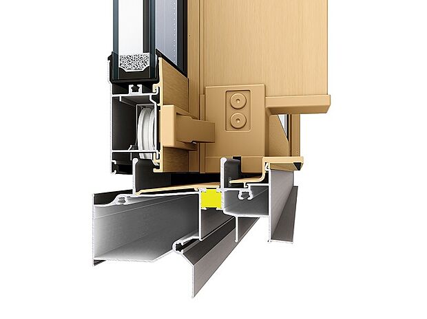 【全窓 アルミ樹脂複合サッシ】■全サッシ アルミ樹脂複合窓+Low-Eペアガラス
■アルミの1400倍熱を伝えずらい樹脂を全サッシに採用
■複層ガラスの断熱効果は単板ガラスの約2倍