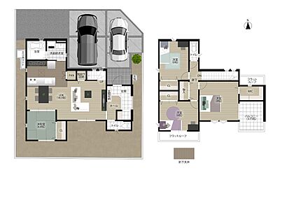 南面に位置し天候の影響を受けにくいインナーバルコニー設置のプラン！
心地よい光や風がお部屋に届き、開放的な空間が広がります！玄関にはSCL完備で、子育て世代にうれしいベビーカーなどもスムーズに出し入れ可能です！！
 