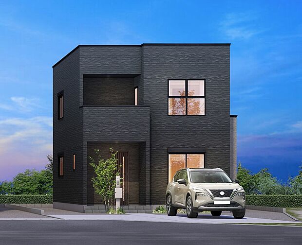 【完成イメージ】<3号地:3080万円>玄関からすぐ2階へ直行動線。シューズクローク、パントリー、ウォークインクローゼットたっぷり収納付き