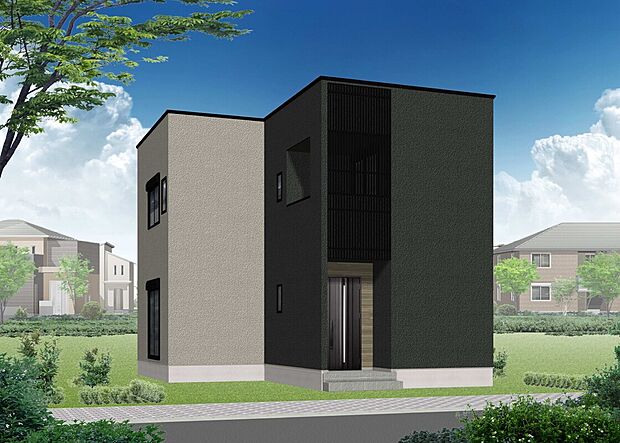 【4号地】【4号地完成予想図】
雨風の影響を受けにくいインナーバルコニー、お出かけの際や帰宅時に家族との会話が弾むリビング階段を採用。広々20.0帖のLDKで家族団欒のひと時をお楽しみいただけます。